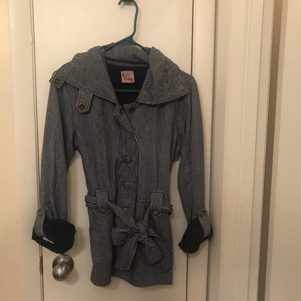 Navy/White Sweatshirt Jacket